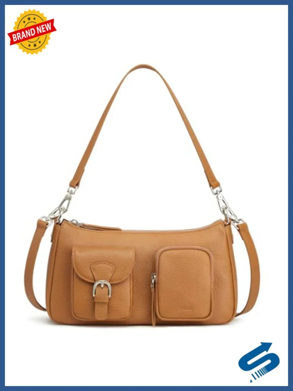 Pebbled Leather Hobo Bag for Women Crossbody Shoulder Purse with 6 Card Slots